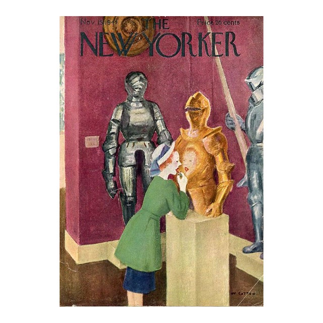 1947 Original New Yorker Magazine Cover, November 15, William Cotton Illustration, Museum For Sale