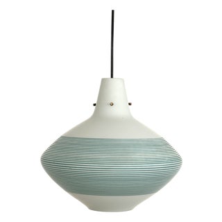 Mid-Century Modern Italian Glass Pendant Fixture with Stripes, 1960s For Sale