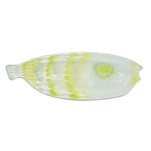 Mid Century Fused Glass Abstract Fish Tray by Edwin D. Walter For Sale In Raleigh - Image 6 of 9