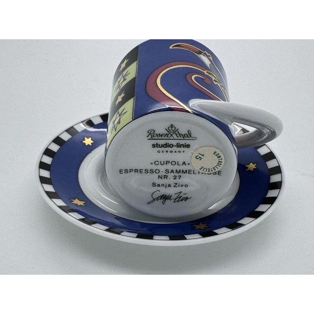 Postmodern cup and saucer set "Espresso Collector's Cup" by Sanja Zivo for Rosenthal Studio-Line, circa 1990s. This...