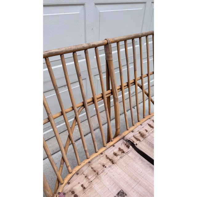 1950s Sweet Vintage Rattan Loveseat For Sale - Image 5 of 8