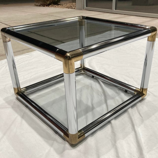 Metal Tubular Chrome End Table For Sale - Image 7 of 13