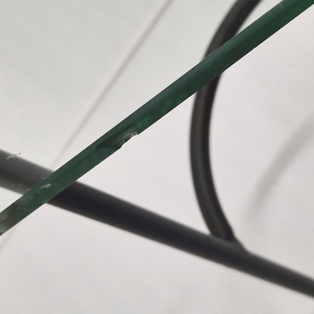 Vintage Coffee Table in Black Lacquered Steel and Glass from Pierre Guariche, 1950s For Sale - Image 8 of 10