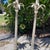 Late 20th Century Hollywood Regency Palm Tree Table Lamps Silver Gilt Tole, a Pair For Sale - Image 5 of 12