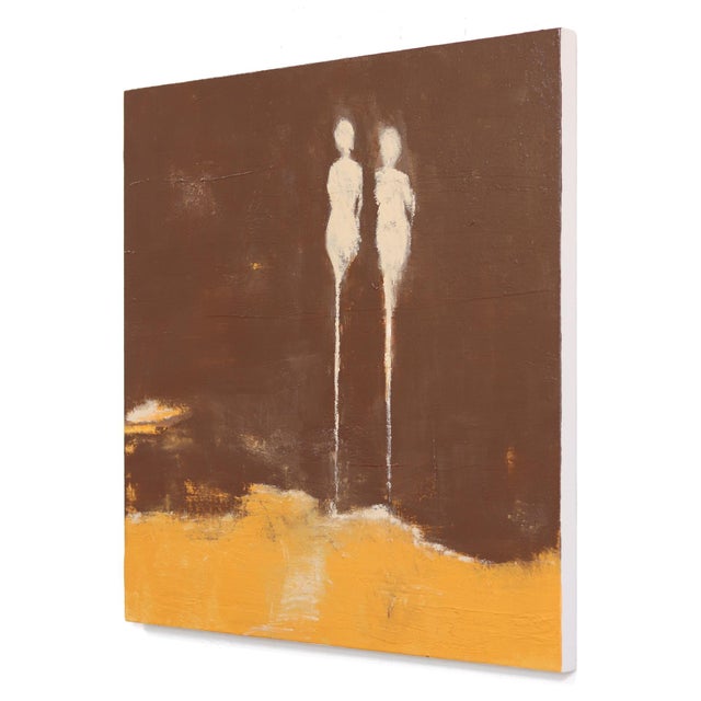 Watching the World Carry on - Abstract Brown Tone Figurative Mixed Media Original Artwork by Amber Goldhammer For Sale In Los Angeles - Image 6 of 9