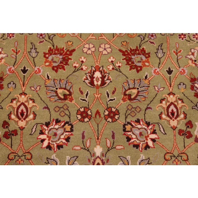 Shabby Chic 1990's Green/Aubergine Wool Rug - 8'0'' X 10'5'' For Sale In New York - Image 6 of 9