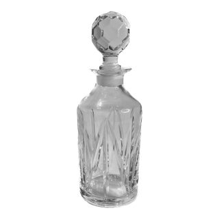 1980s Mid-Century Modern Royal Brierley Zig-Zag Cut Crystal Spirit Decanter For Sale