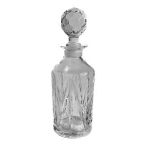 1980s Mid-Century Modern Royal Brierley Zig-Zag Cut Crystal Spirit Decanter