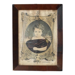 19th Century Currier & Ives Hand Colored Original Lithograph Print in Rosewood Frame For Sale