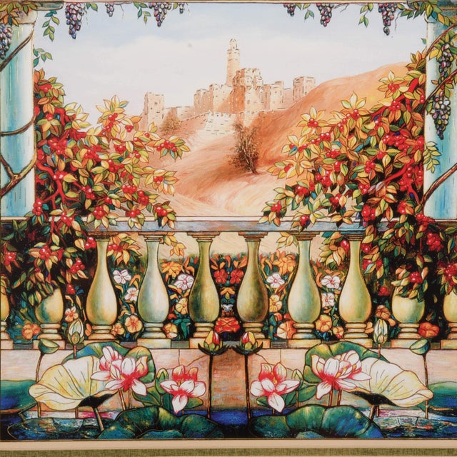 Framed Gold Embossed Home Blessing Garden of Eden Print For Sale - Image 4 of 11