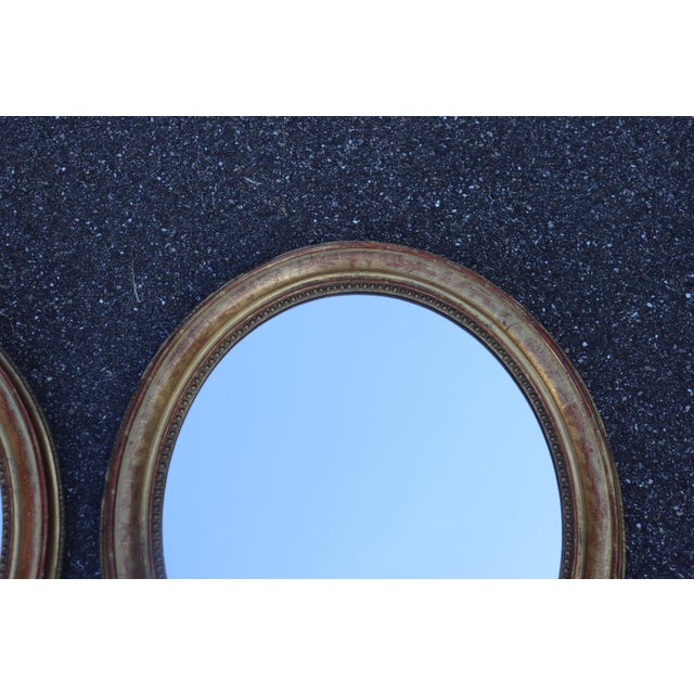 Louis Philippe Oval Giltwood Mirrors, Set of 2 For Sale - Image 6 of 12