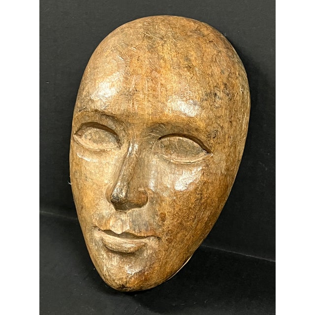 ITEM NAME: Folk Art Carved Wood Male Face Wall Plaque Decor Sculpture ORIGIN: Philippinesd AGES: Late 20th Century...