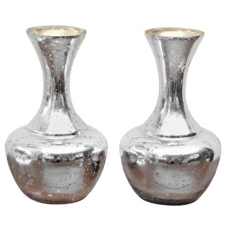 Silvered Vases - a Pair For Sale