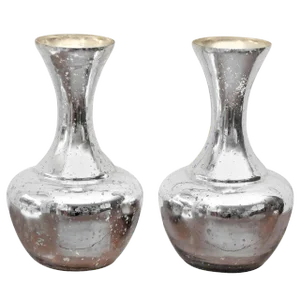 Silvered Vases - a Pair