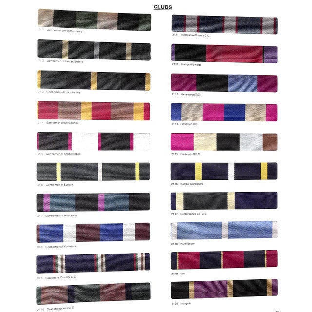 "Club and Regimental Colours. Pattern Book W/ 1000 Swatches W/ 48 Additional Swatches of Historic Club" 1995 Gissop, Peter For Sale - Image 11 of 18