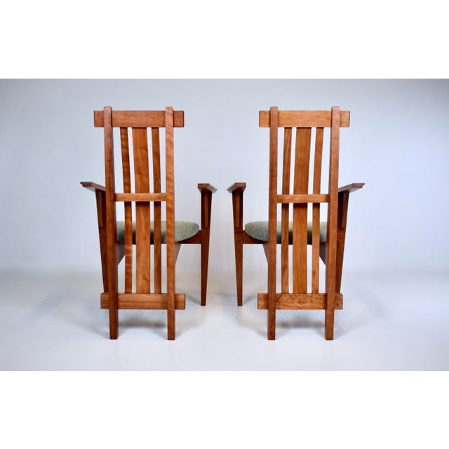 Chestnut Arts and Crafts Douglas Green for Green Furniture Design Armchairs For Sale - Image 8 of 15