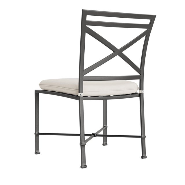 Not Yet Made - Made To Order Brown Jordan Venetian Side Chair, Textured Pewter frame with Fusion Natural fabric For Sale - Image 5 of 11