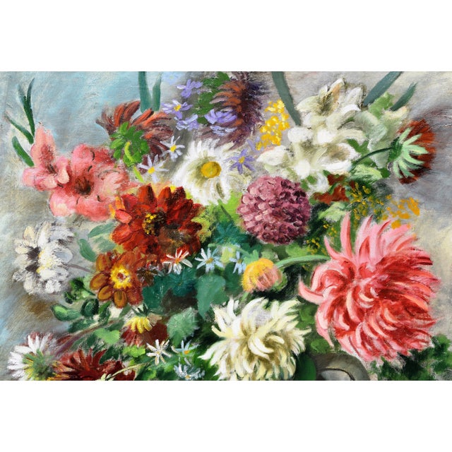 Peter Ludwigs, Still Life with Fruit and Flowers, 1925-35, Oil on Canvas, Framed For Sale - Image 4 of 11
