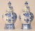 Blue and White Chinoiserie Earthenware Lidded Vases from Royal Delft, 1940s, Set of 2 For Sale - Image 6 of 16
