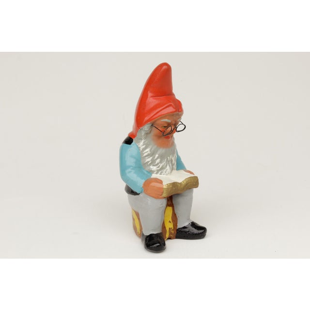 Terracotta garden gnome, made in Germany in the 1960s. Design and manufacturer: Clemens Spang Hand-painted.