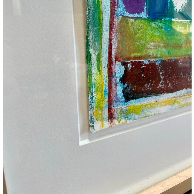 1980s 1989 Maria Walsh Signed Abstract Collagraph Monoprint in Gallery Frame For Sale - Image 5 of 8