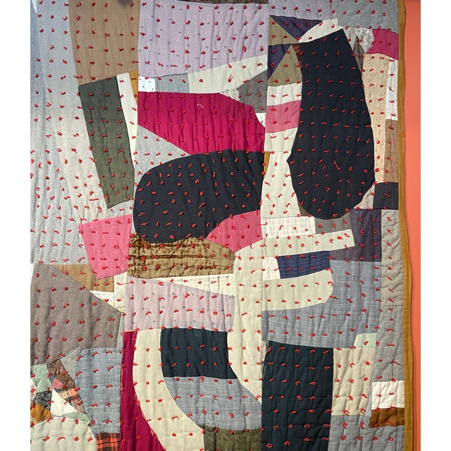 Antique Abstract Quilt Circa 1940s For Sale - Image 11 of 16