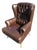The Epitome of Mid-Century Prestige: Rare Vintage Rubelli Leather Wingback Chair For Sale