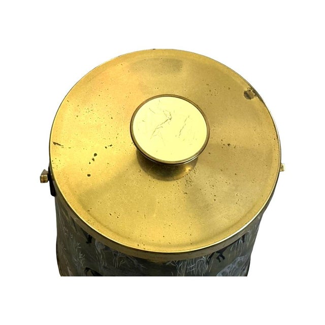 Serv-Master Creations MCM Equestrian Ice Bucket Brass Accents Retro Barware For Sale In Baton Rouge - Image 6 of 11