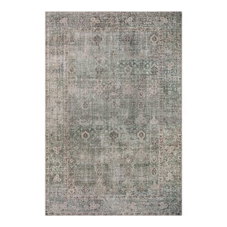 Chris Loves Julia x Loloi Jules Emerald / Antique Ivory 9'-6" x 14' Area Rug For Sale