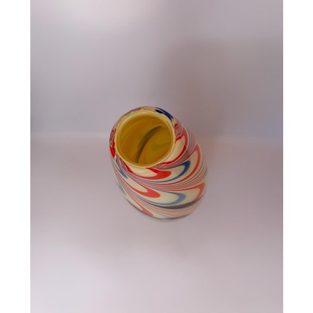 Vintage Encased Art Glass Murano Vase For Sale - Image 11 of 13