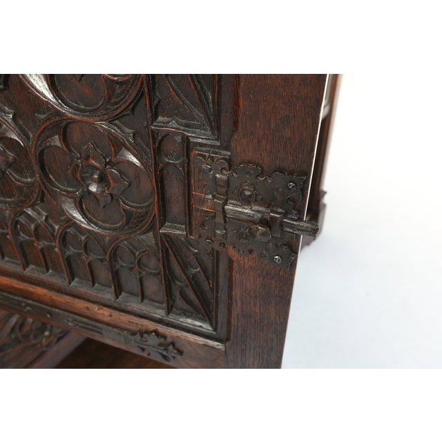 Neo-Gothic Cabinet in Oak with Hidden Storage, France, 1850s For Sale - Image 6 of 18