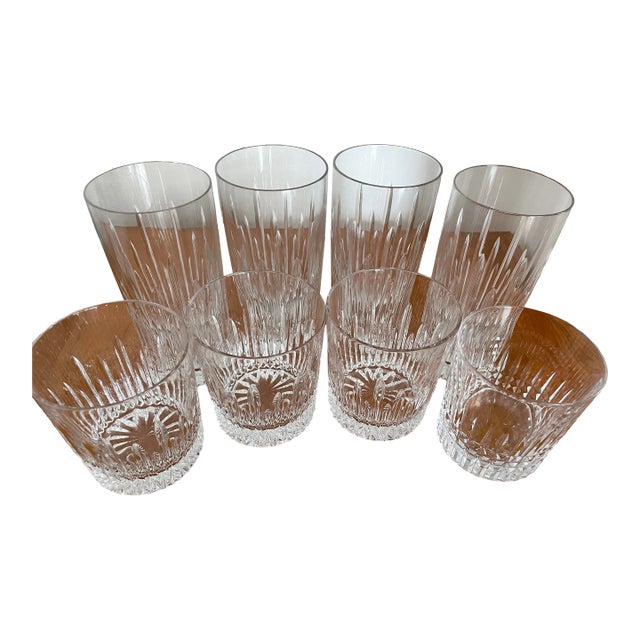 Vintage Waterford Crystal Highball and Old Fashioned Glasses- 8 Pieces For Sale