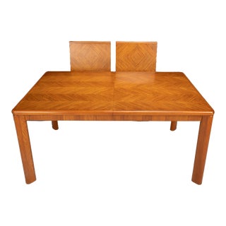 1980s Drexel Heritage Compatibles I Mid Century Modern Extendable Dining Table W/ 2 Leaves For Sale