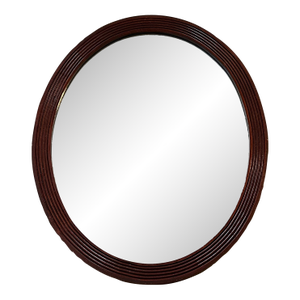 Vintage Fluted Oval Mahogany Mirror