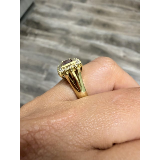 Art Deco Inspired 2.56ct Baguette Ruby Diamond Ring in 18k Gold, Size 7.25 For Sale - Image 9 of 11