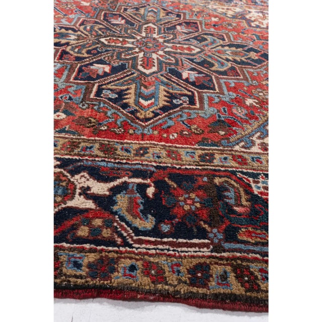 Antique Circa 1920 Red Heriz Hand Knotted Rug 5ft 11in X 7ft 4in For Sale - Image 9 of 9