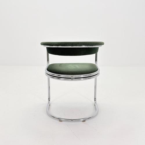 Metal Mid-Century Modern Green Velvet Dining Table Armchairs by Giotto Stoppino, Italy, 1970s For Sale - Image 7 of 18