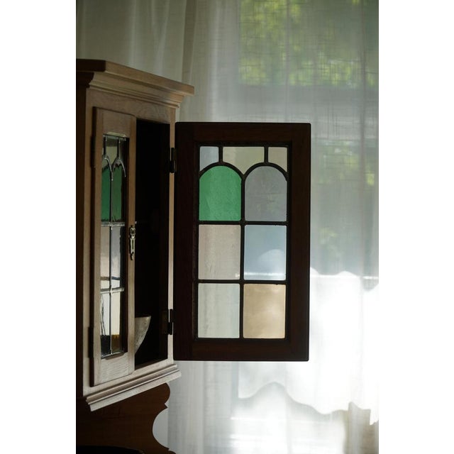 Tall Danish Modern Corner Cupboard in Oak & Glass by Henning Kjærnulf, 1960s For Sale - Image 15 of 18