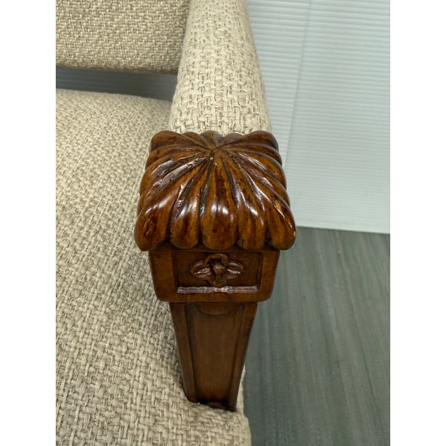 Charles Pollock Charles Pollock Reproductions Carved Wood High-Back Armchairs, Pair For Sale - Image 4 of 12