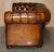 Vintage Art Deco Hand Dyed Fully Whisky Brown Leather Chesterfield Sofa For Sale - Image 16 of 17