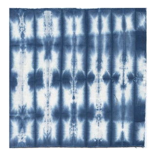 Shibori Indigo I Print Matted in White Frame - 21" x 21" For Sale