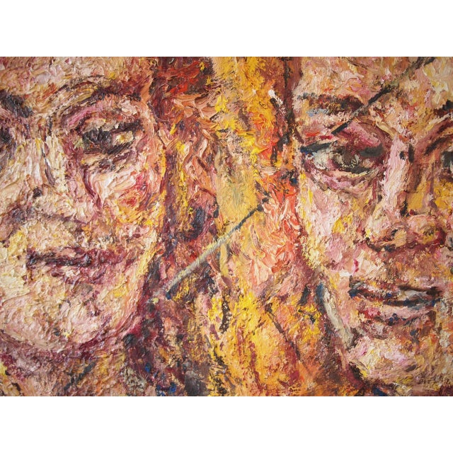 Original Expressionist Peter Passuntino Abstract Painting of Nude Woman Couple For Sale - Image 4 of 10