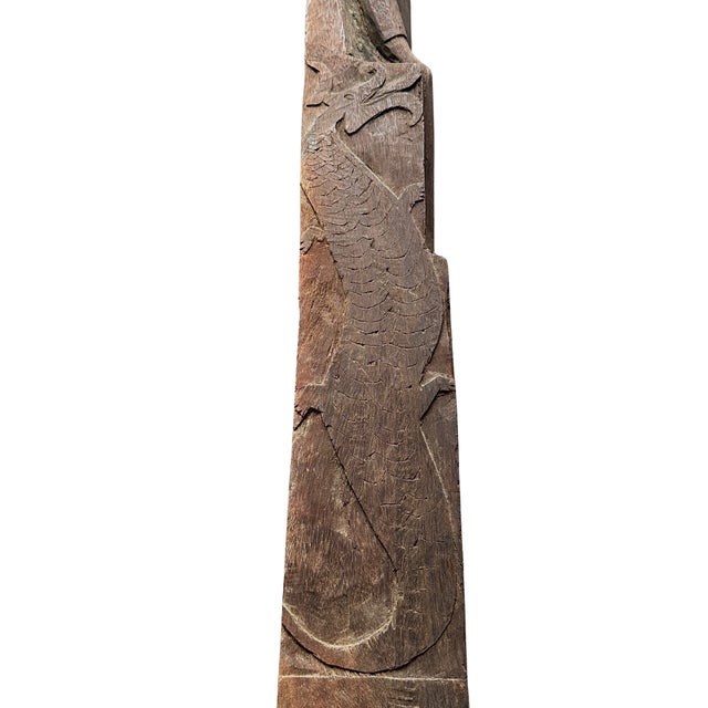 Vintage Dayak Hampatong Guardian Figure - Indonesian Tribal Ancestor Sculpture, Borneo Ironwood 30.25" For Sale - Image 13 of 13
