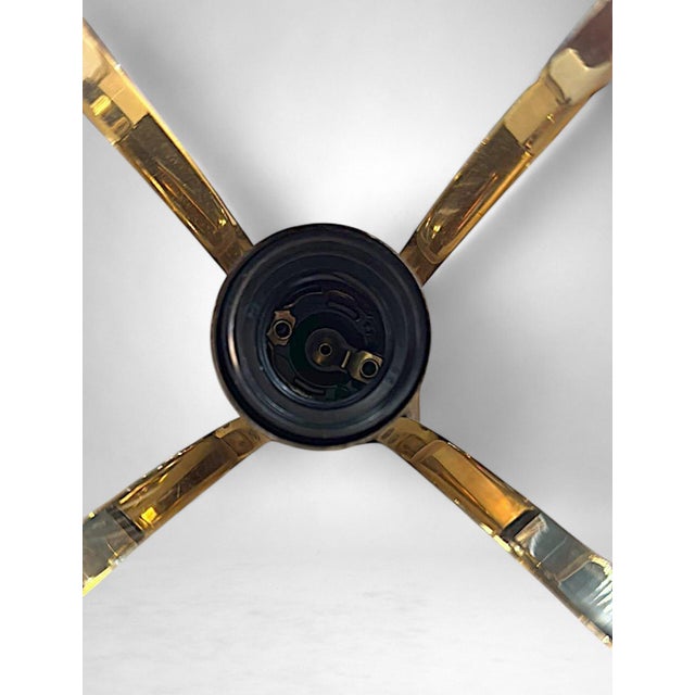 Vintage Italian Pair of Smoked Crystal and Brass Italian Chandeliers For Sale - Image 14 of 18