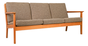 Mid-Century Teak GE-265/3 Wollstoff Sofa by Hans J. Wegner for Getama, 1960s