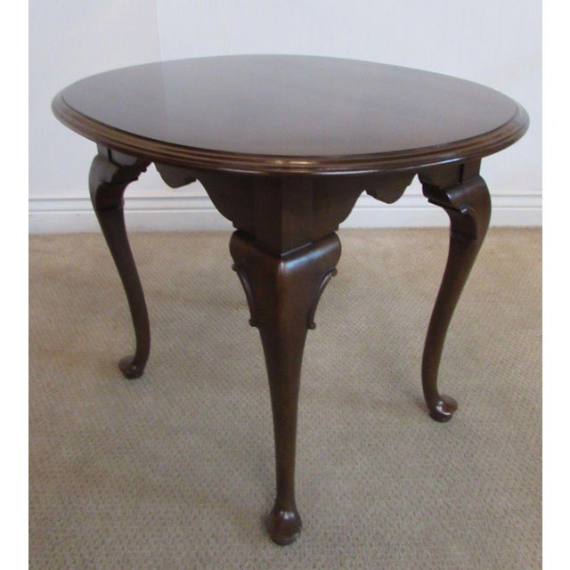 Vintage Ethan Allen Georgian Court Cherry Queen Anne Oval End Table 11