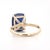 Gia Certified 5.11 Carat Cushion Blue Sapphire 14k Yellow Gold Solitaire Ring, Size 7 For Sale In Miami - Image 6 of 10