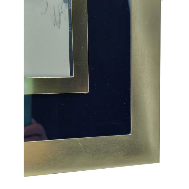 1970s Brass and Lacquered Metal Picture Frame, Italy, 1970s For Sale - Image 5 of 7