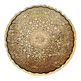 20th Century Signed Round Silk Rug rug no. 10947 For Sale