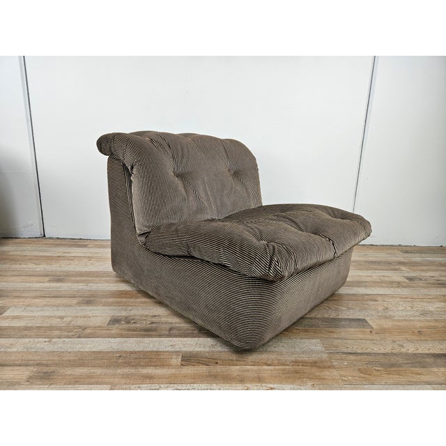 Set of Italian Modular Lounge Chairs in Striped Fabric, 1970s For Sale - Image 6 of 18